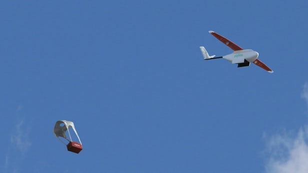 zipline-drone-blood-delivery via parachute