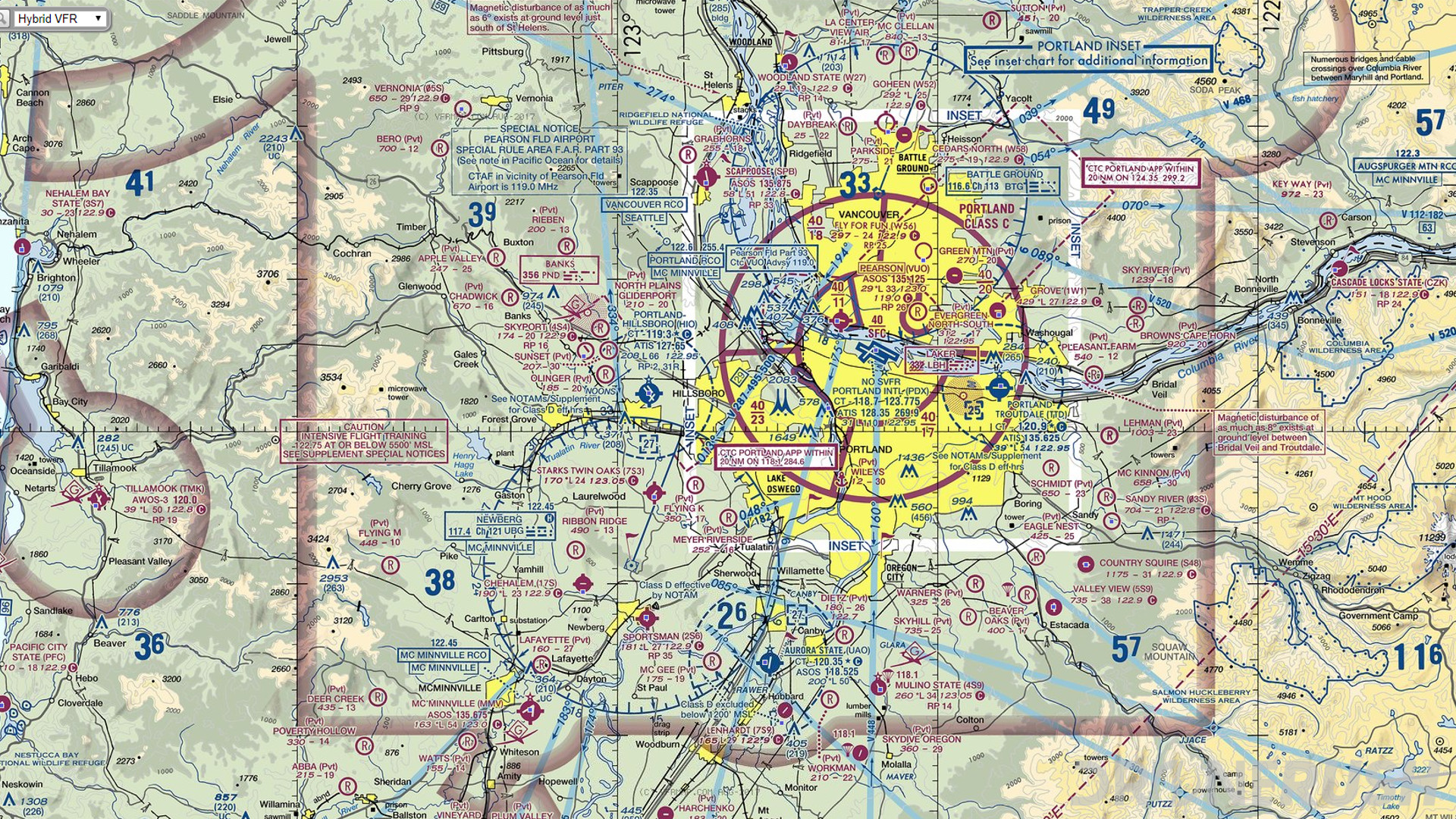 VFR airspace map