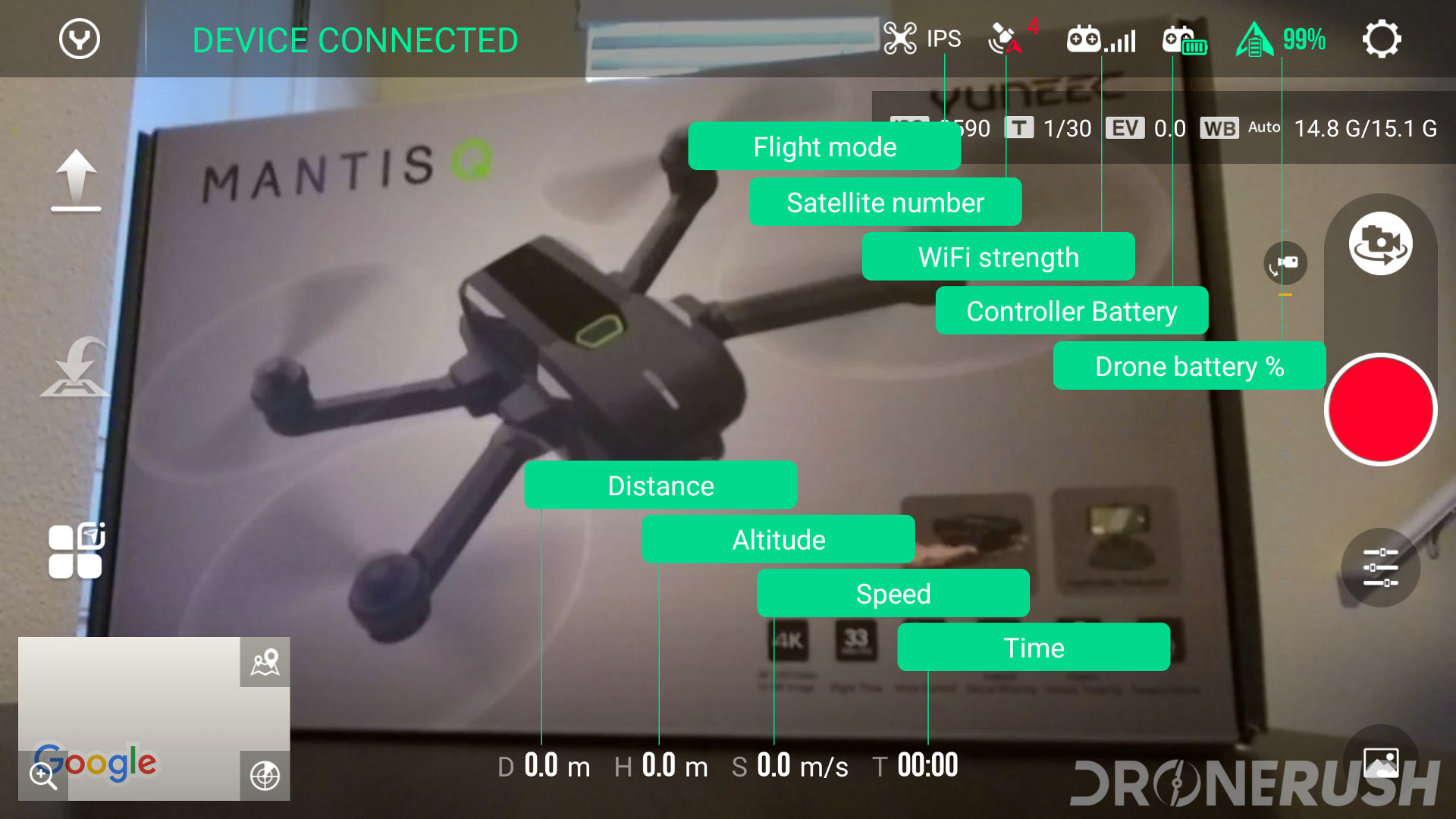 Yuneec Mantis Q Yuneec Pilot app drone options