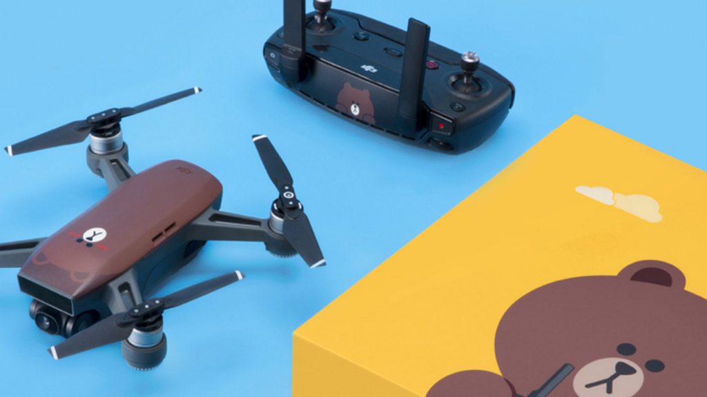 dji spark line partnership. This is the same DJI Spark, but with a new design, including a brown bear.