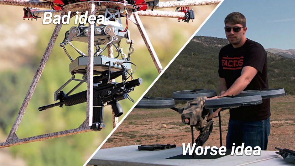 større Herske Nedrustning Explosive flying: Drone mounted guns - Drone Rush