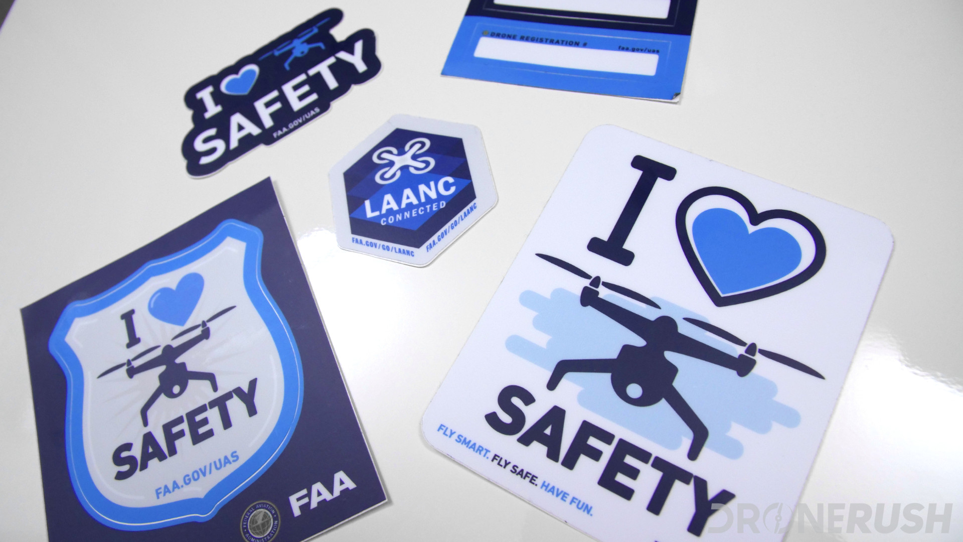 FAA LAANC love safety registration AUVSI sticker pack