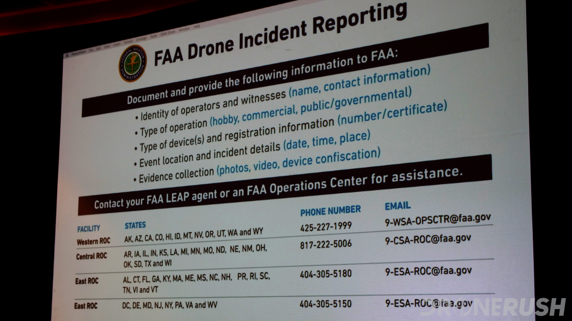 Interdrone 2019 FAA drone incident reporting