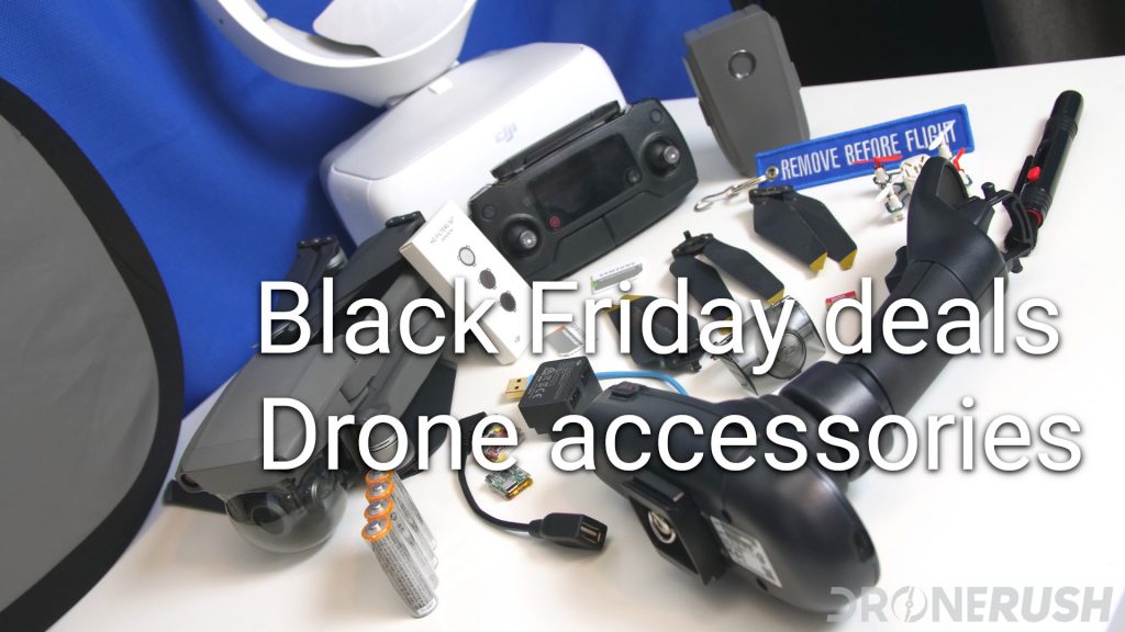 Drone accessories with propellers, batteries, controller, gimbal cover, VR headset, cables and Mavic 2 Zoom
