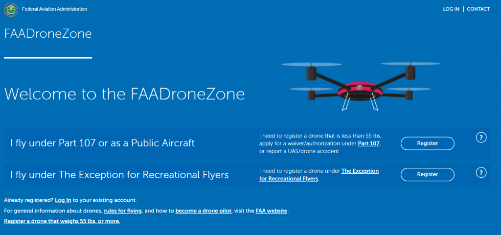 Parte superior de la zona de drones de la FAA
