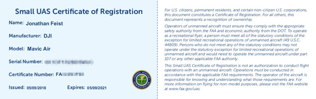 New FAA UAS drone certificate