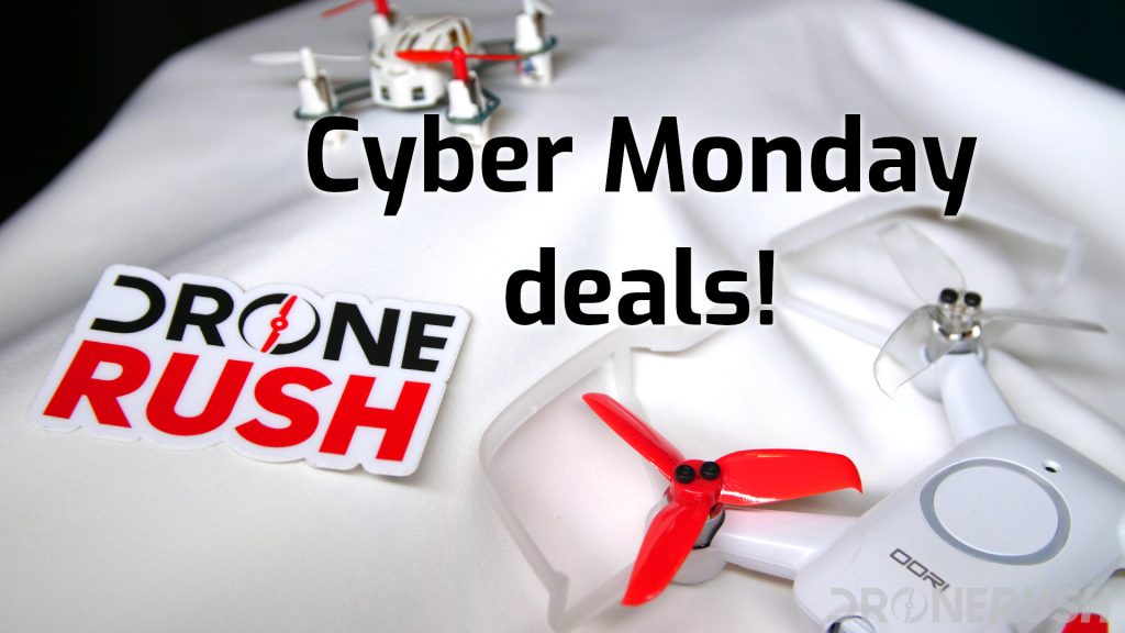 Cyber Monday deals with Drone Rush logo Hubsan H111 Uvify OOri top