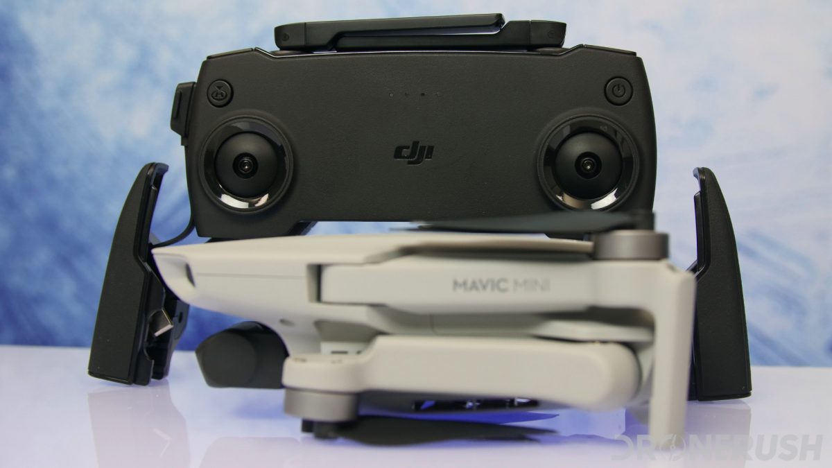 DJI Mavic Mini review remote front over drone