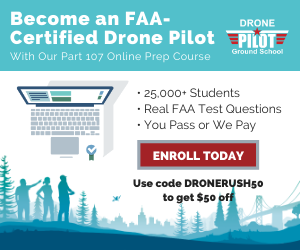 Conviértase en un cupón de banner de la escuela terrestre piloto de drones certificado por la FAA